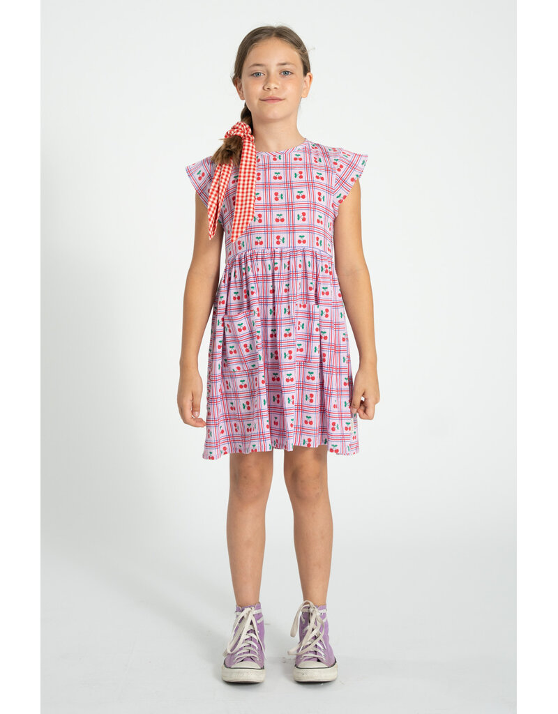 piupiuchick Short Dress Lilac w Cherries Allover
