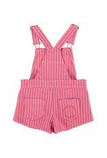 piupiuchick Short Dungarees Pink w Indigo Stripes
