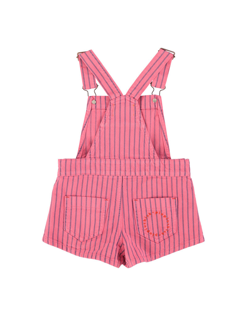 piupiuchick Short Dungarees Pink w Indigo Stripes