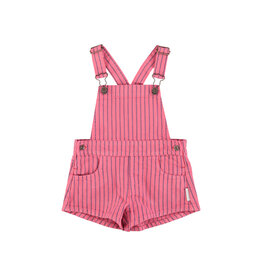 piupiuchick Short Dungarees Pink w Indigo Stripes