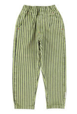 piupiuchick Unisex Trousers Green w indigo Stripes