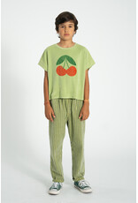 piupiuchick Unisex Trousers Green w indigo Stripes