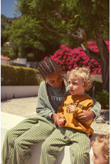 piupiuchick Unisex Trousers Green w indigo Stripes