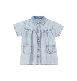 piupiuchick Short Dress Blue Light Denim