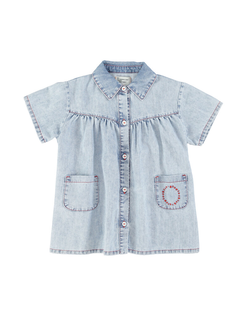 piupiuchick Short Dress Blue Light Denim