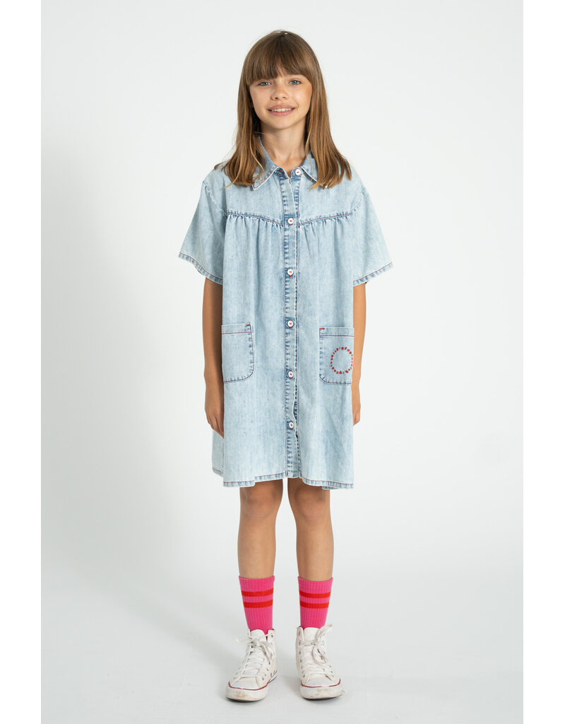 piupiuchick Short Dress Blue Light Denim