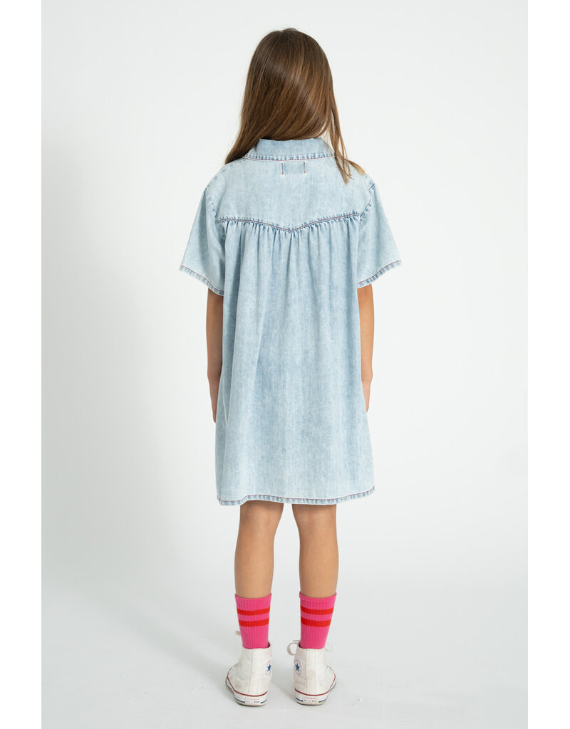 piupiuchick Short Dress Blue Light Denim