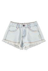 piupiuchick Shorts w fringes Washed Light Blue Denim
