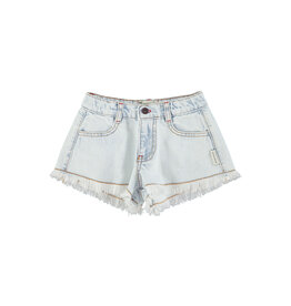 piupiuchick Shorts w fringes Washed Light Blue Denim