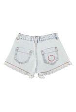 piupiuchick Shorts w fringes Washed Light Blue Denim