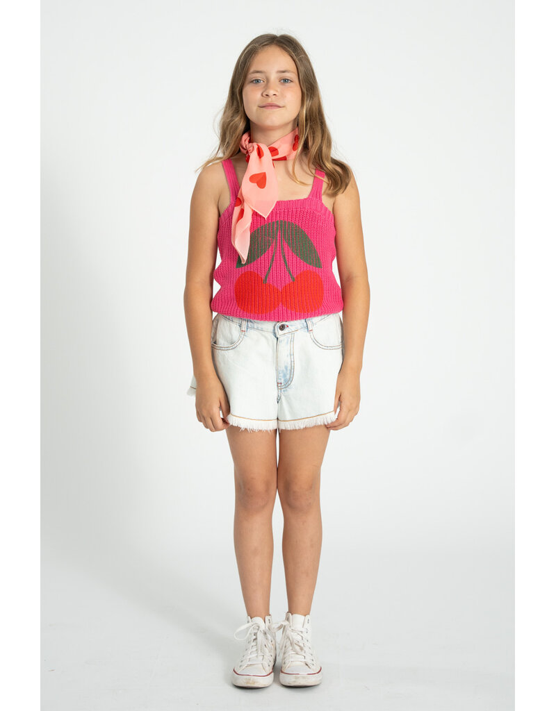 piupiuchick Shorts w fringes Washed Light Blue Denim