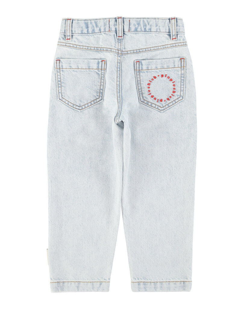piupiuchick Mom Fit Trousers Washed Light Blue Denim