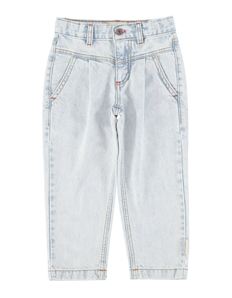 piupiuchick Mom Fit Trousers Washed Light Blue Denim