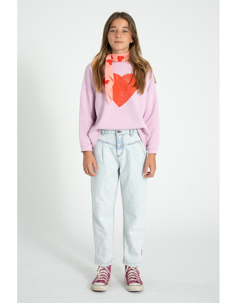 piupiuchick Mom Fit Trousers Washed Light Blue Denim