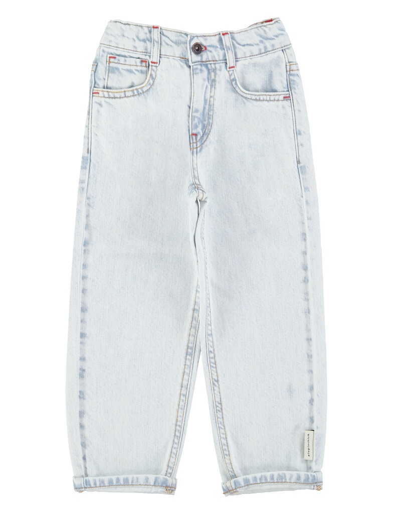 piupiuchick Unisex Trousers Washed Light Blue Denim