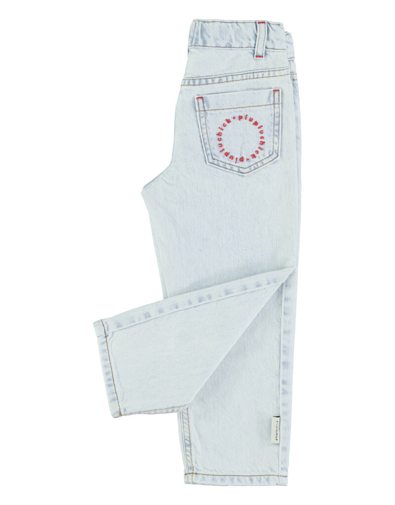 piupiuchick Unisex Trousers Washed Light Blue Denim