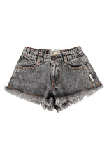 piupiuchick Shorts W Fringes Washed Black Denim