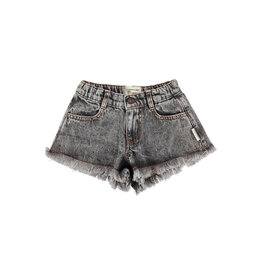 piupiuchick Shorts W Fringes Washed Black Denim