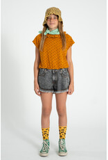 piupiuchick Shorts W Fringes Washed Black Denim