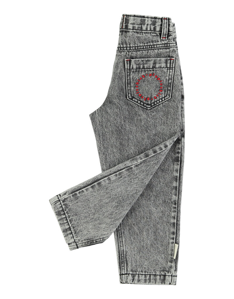 piupiuchick Mom Fit Trousers Washed Black Denim SS26