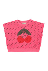 piupiuchick Sleeveless Sweatshirt Pink w Cherry Print