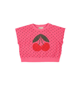 piupiuchick Sleeveless Sweatshirt Pink w Cherry Print