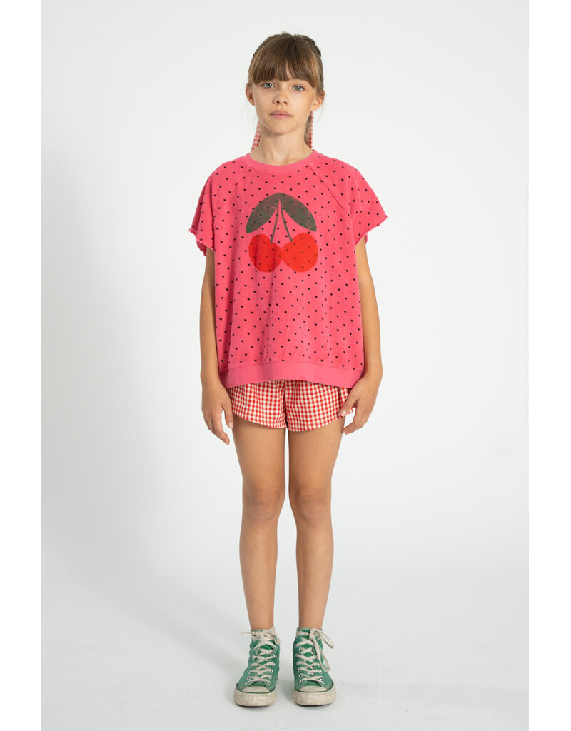 piupiuchick Sleeveless Sweatshirt Pink w Cherry Print