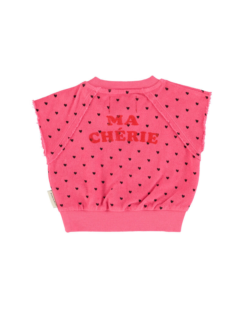 piupiuchick Sleeveless Sweatshirt Pink w Cherry Print