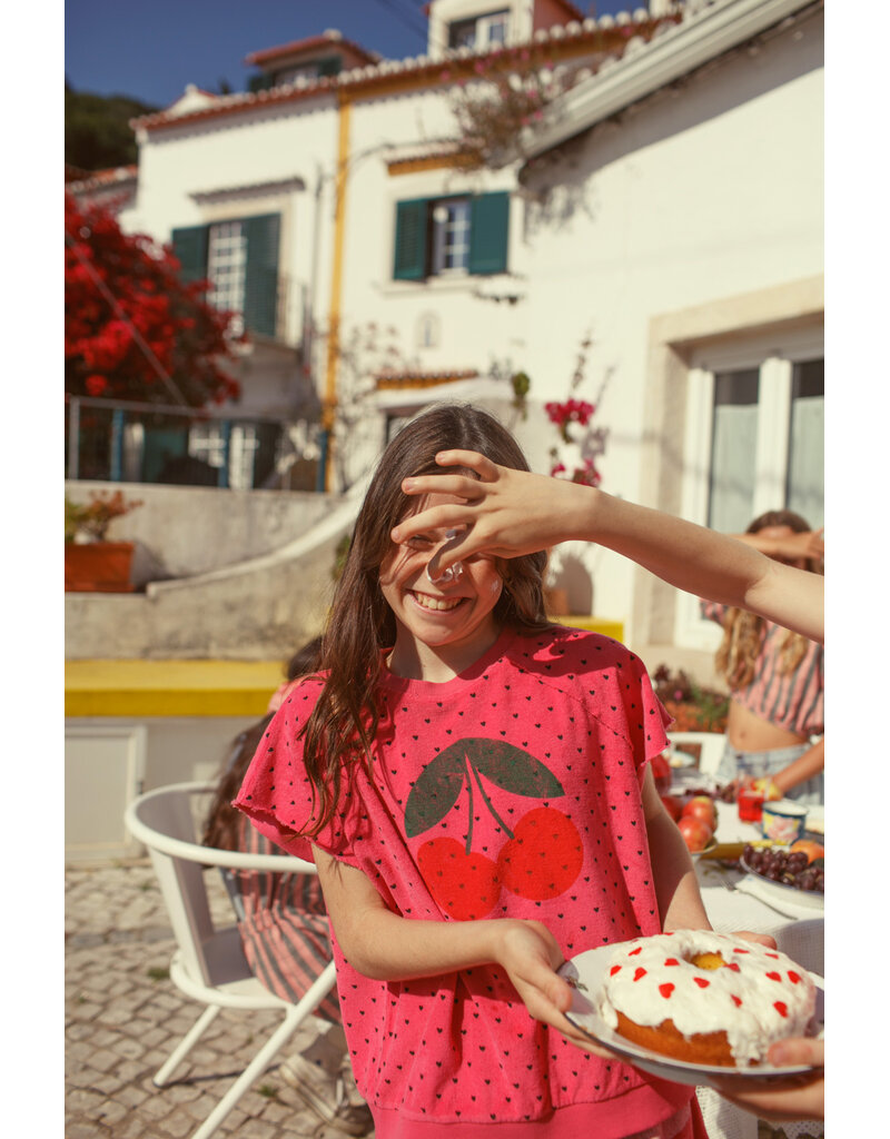 piupiuchick Sleeveless Sweatshirt Pink w Cherry Print