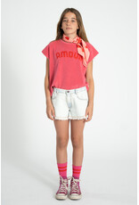 piupiuchick Sleeveless Top Pink w Amour Print