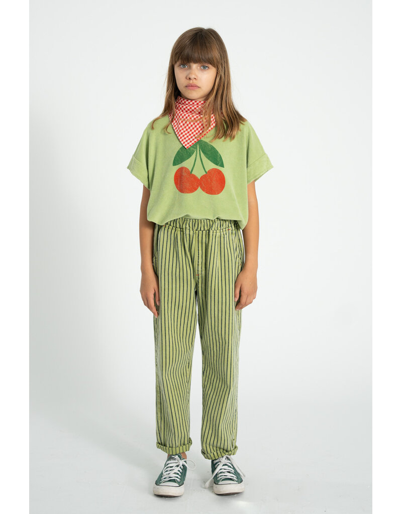 piupiuchick T-Shirt Light Olive w Cherry Print