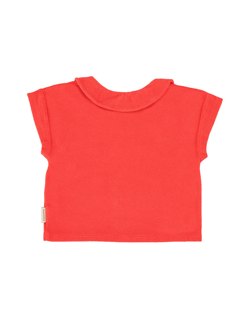 piupiuchick T-Shirt Peter Pan Collar red w Amour Print