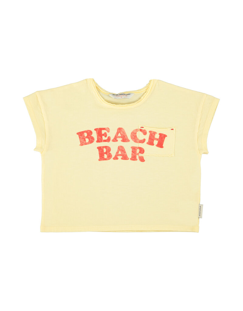 piupiuchick T-Shirt Light Yellow w Beach Bar Print