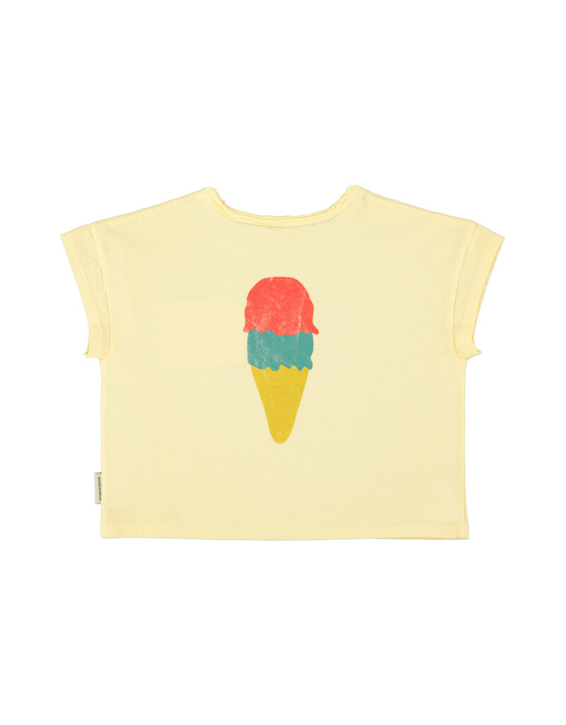piupiuchick T-Shirt Light Yellow w Beach Bar Print