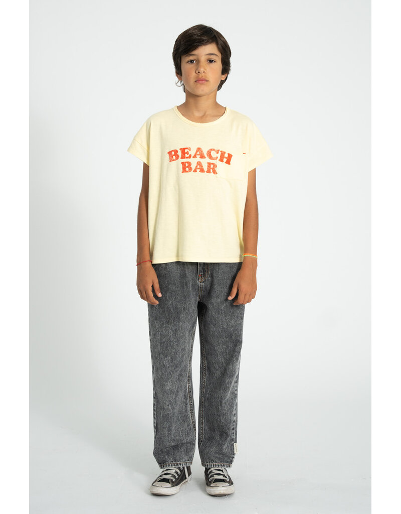 piupiuchick T-Shirt Light Yellow w Beach Bar Print