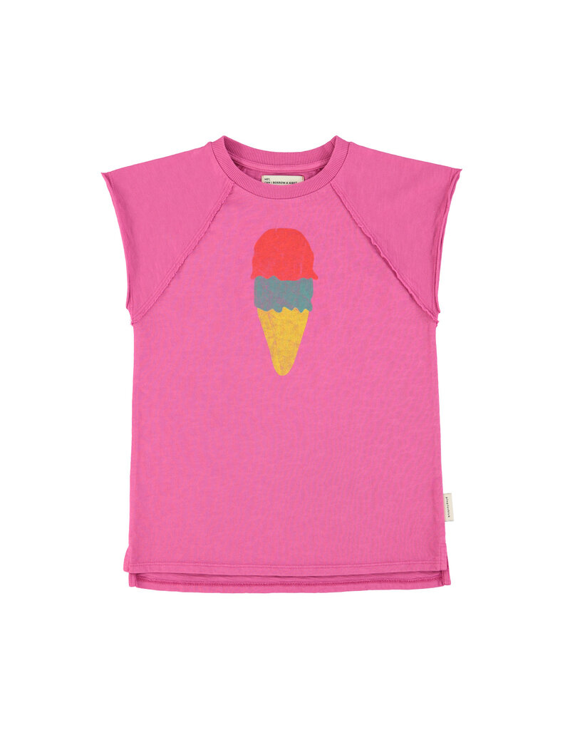 piupiuchick T-Shirt Dress Fuchsia w ice Cream Print