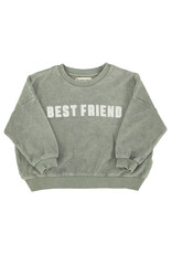 piupiuchick Sweatshirt Washed Green w Best Friend Print