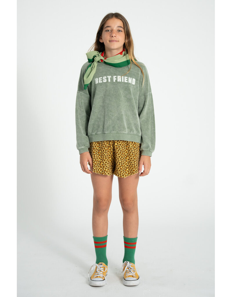 piupiuchick Sweatshirt Washed Green w Best Friend Print