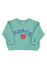 piupiuchick Sweatshirt Turquoise w Peach Print