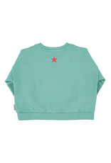 piupiuchick Sweatshirt Turquoise w Peach Print