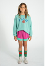 piupiuchick Sweatshirt Turquoise w Peach Print