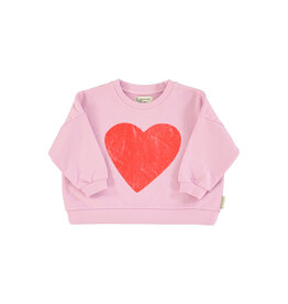 piupiuchick Sweatshirt Lilac w Red Heart Print