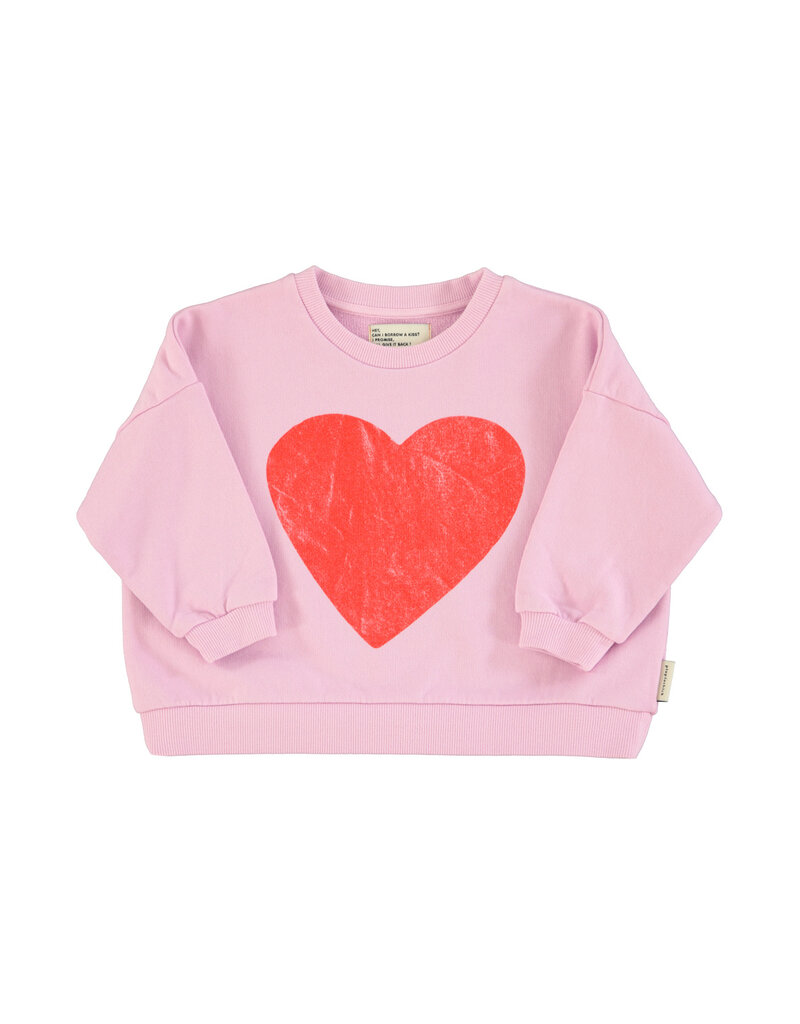piupiuchick Sweatshirt Lilac w Red Heart Print