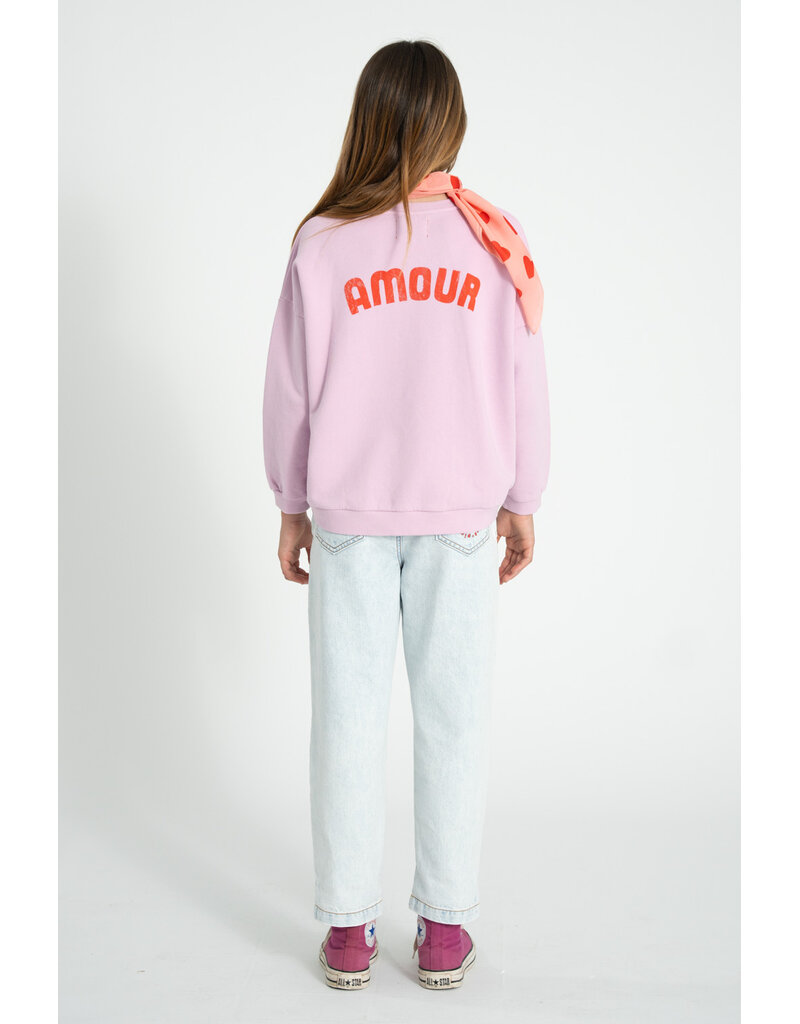 piupiuchick Sweatshirt Lilac w Red Heart Print