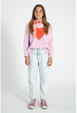 piupiuchick Sweatshirt Lilac w Red Heart Print