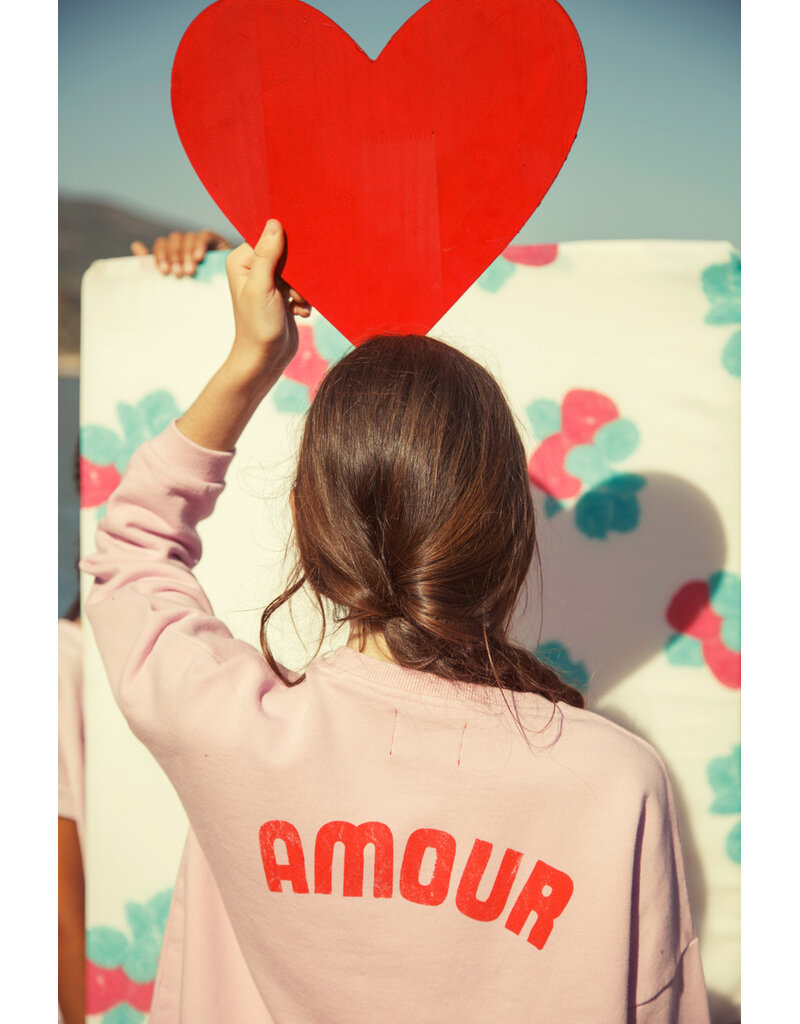 piupiuchick Sweatshirt Lilac w Red Heart Print