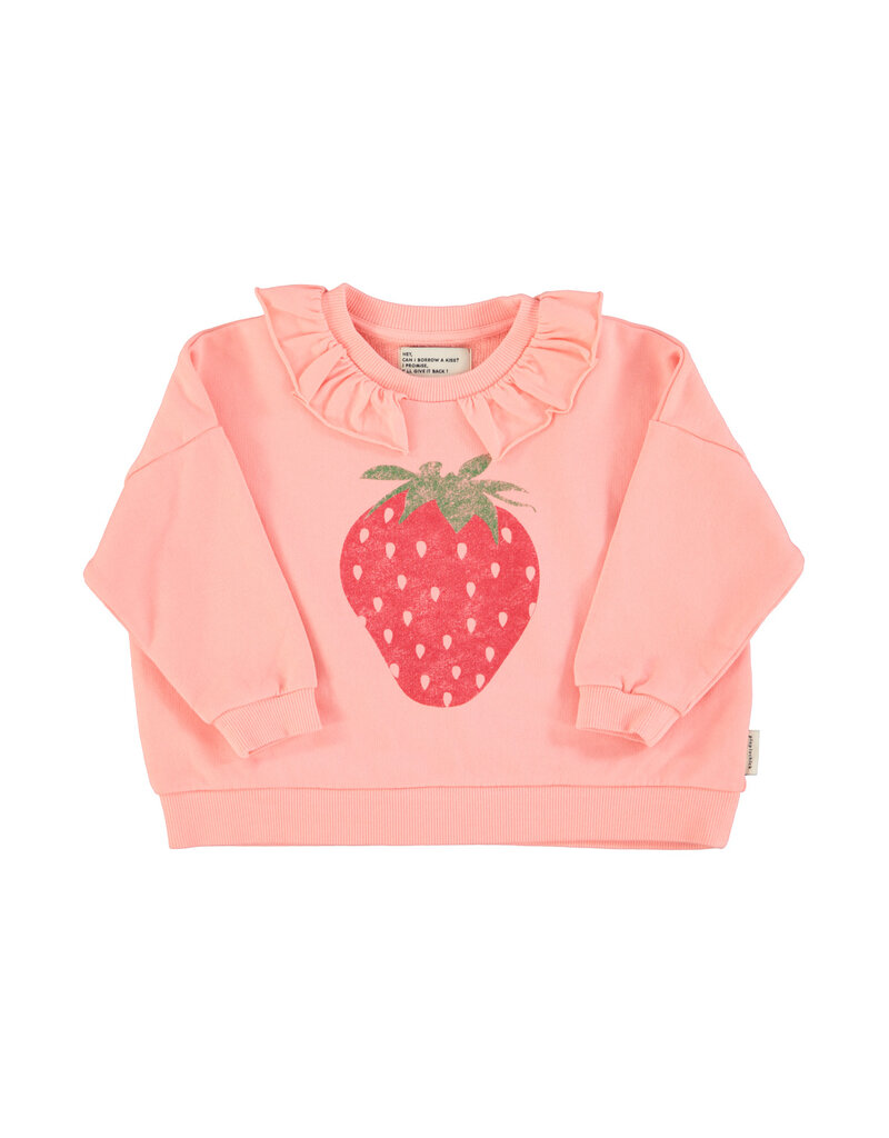 piupiuchick Sweatshirt w Collar Light Pink w Strawberry print