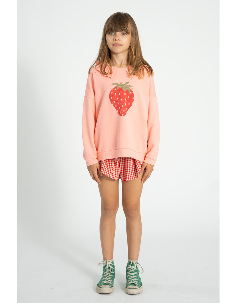 piupiuchick Sweatshirt w Collar Light Pink w Strawberry print