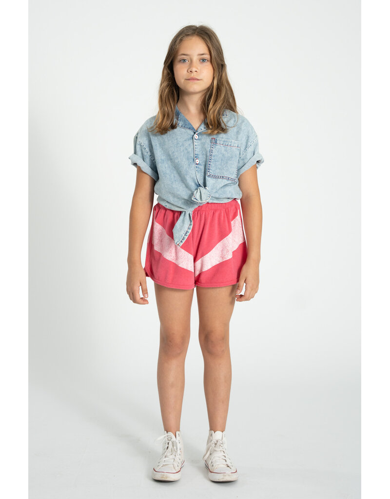 piupiuchick Shorts Pink w White Stripes Print