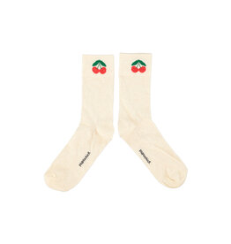 piupiuchick Socks Ecru w Cherry Print